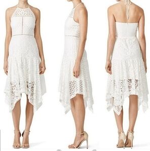 Size XS or 0/2 lace midi dress with fun flowy hemline & tie neck by Parker dress